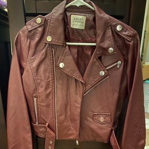 Fashionnova burgundy leather jacket